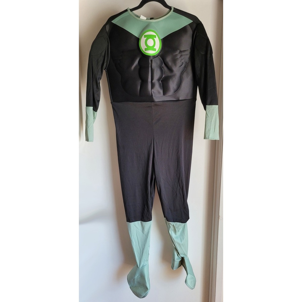Rubie's Green Lantern Costume Large Black Green Long Sleeve Dress Outfit Cosplay